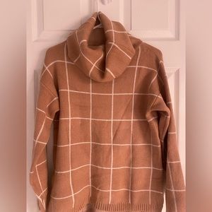 Camel cowel neck sweater